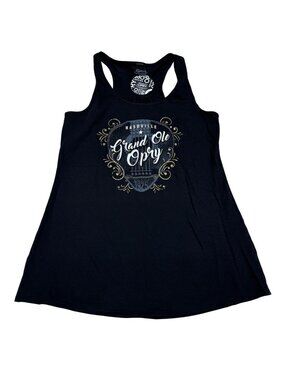 NWT Grand Ole Opry Graphic Women's Black Tank Top Nashville-Themed Guitar, Sz S